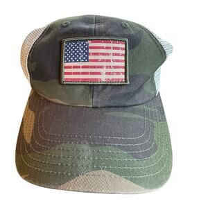 American Flag Camo Hat American Needle Trucker Mesh Ball Cap Dad Retro‎ 6 Panel